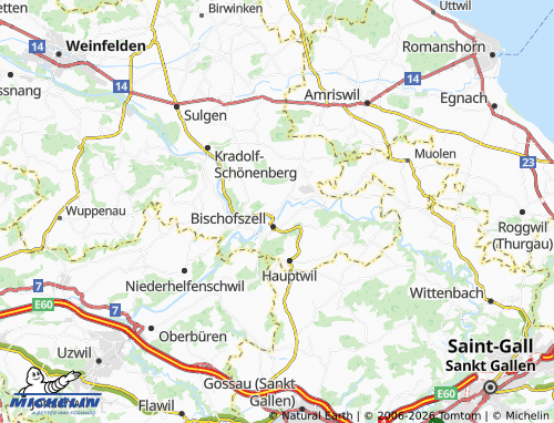 MICHELIN-Landkarte Sittertal - ViaMichelin