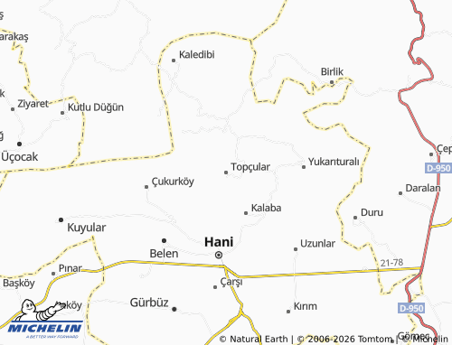 MICHELIN Topçular map - ViaMichelin