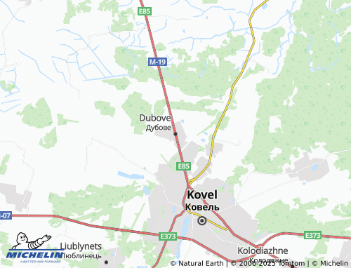 MICHELIN Dubove map - ViaMichelin