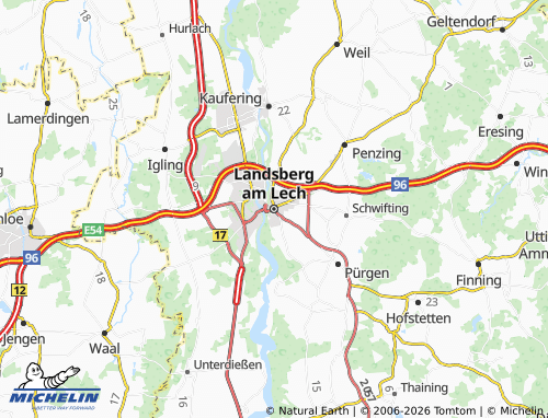 Carte MICHELIN Landsberg am Lech - ViaMichelin