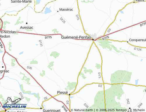 Carte MICHELIN La Bazinais - ViaMichelin