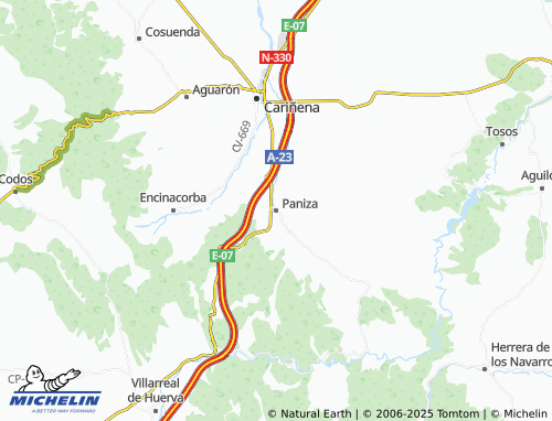MICHELIN Paniza map - ViaMichelin