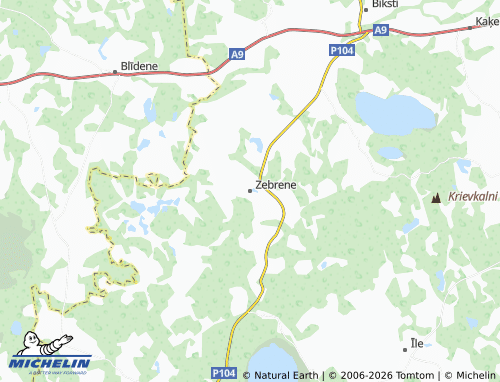 Mapa MICHELIN Zebrenes pagasts - ViaMichelin