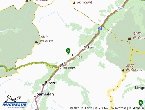 Carte MICHELIN Zuoz - ViaMichelin