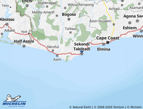 Mapa MICHELIN Ahanta West - ViaMichelin