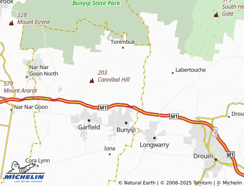 MICHELIN Bunyip North map - ViaMichelin