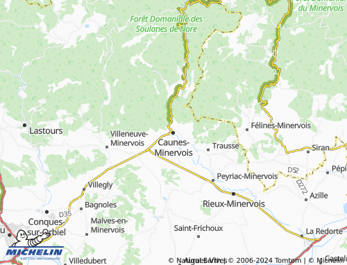 Carte MICHELIN Caunes-Minervois - ViaMichelin