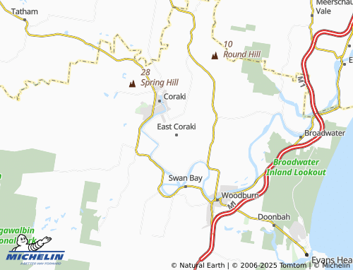 MICHELIN East Coraki map - ViaMichelin