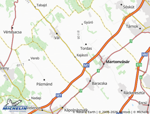 Mapa MICHELIN Kajászó - ViaMichelin