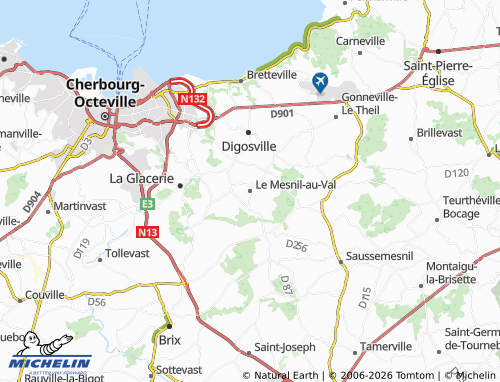 MICHELIN Le Mesnil-au-Val map - ViaMichelin