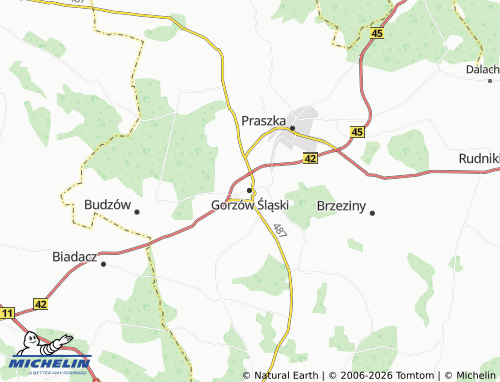 MICHELIN Gorzów Śląski map - ViaMichelin