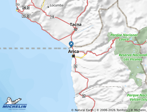 MICHELIN-Landkarte Arica y Parinacota - ViaMichelin