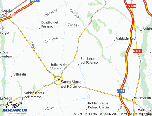 MICHELIN San Pedro Bercianos map - ViaMichelin