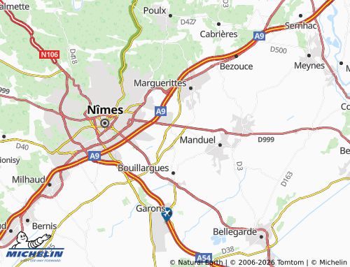 MICHELIN Rodilhan map - ViaMichelin