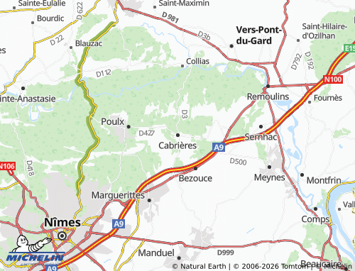 MICHELIN Cabrières map - ViaMichelin