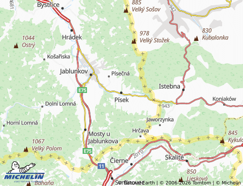 Mappa MICHELIN Písek - ViaMichelin