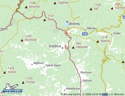 MICHELIN Dobšiná map - ViaMichelin