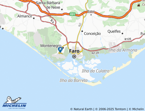 Mapa MICHELIN União das Freguesias de Faro (Sé e São Pedro) - ViaMichelin