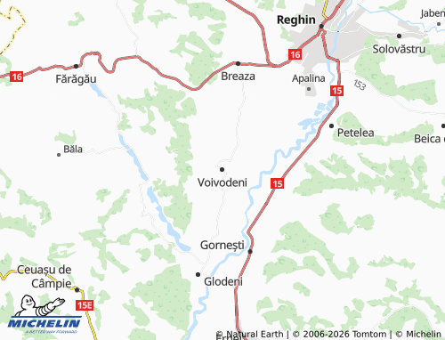 MICHELIN Voivodeni map - ViaMichelin