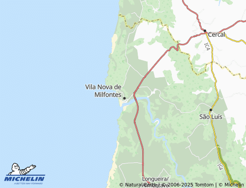 MICHELIN-Landkarte Parque de Campismo de Vila Nova de Milfontes - ViaMichelin