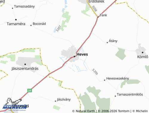 Mapa MICHELIN Heves - ViaMichelin
