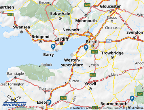 Carte MICHELIN North Somerset - ViaMichelin