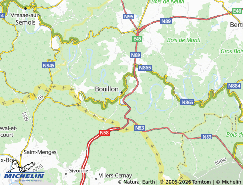 Kaart MICHELIN Bouillon - ViaMichelin