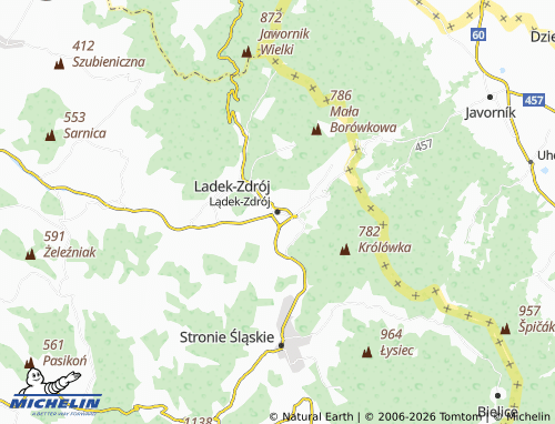 MICHELIN Ladek-Zdrój map - ViaMichelin