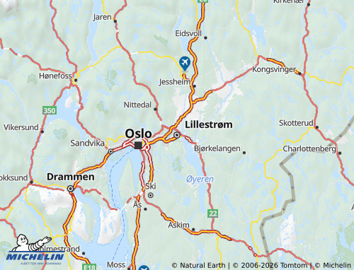 Kaart MICHELIN Akershus - ViaMichelin