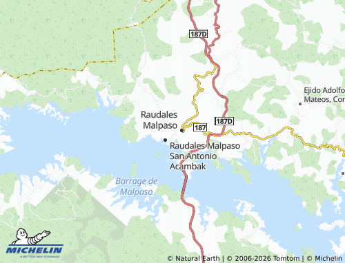 Mapa MICHELIN Raudales Malpaso Zona Comercial - ViaMichelin