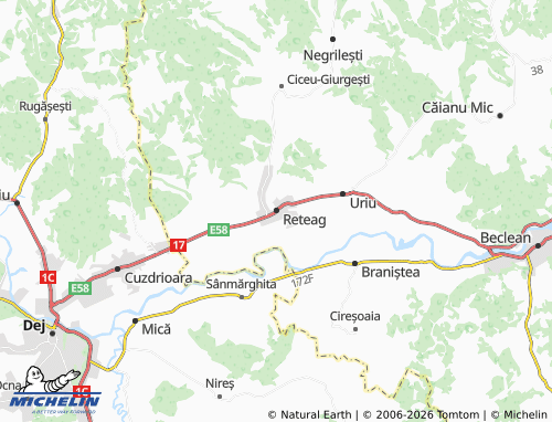 MICHELIN Reteag map - ViaMichelin