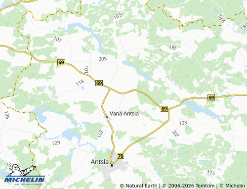 Kaart MICHELIN Uue-Antsla - ViaMichelin