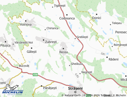 MICHELIN Recea map - ViaMichelin