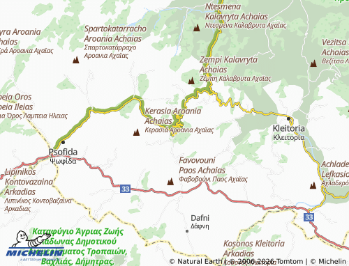 MICHELIN Aroania map - ViaMichelin