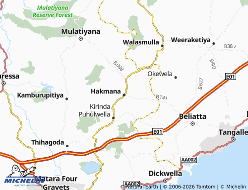 MICHELIN Hakmana map - ViaMichelin