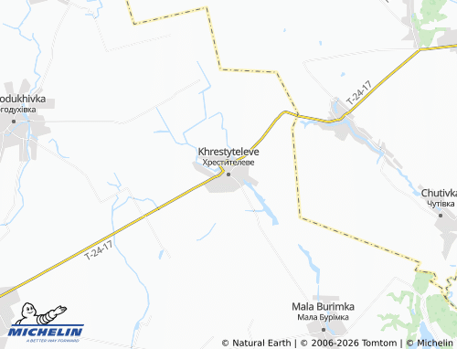 Mapa MICHELIN Khrestyteleve - ViaMichelin