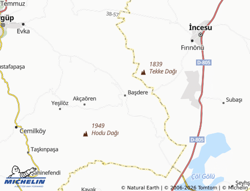 MICHELIN-Landkarte Başdere - ViaMichelin