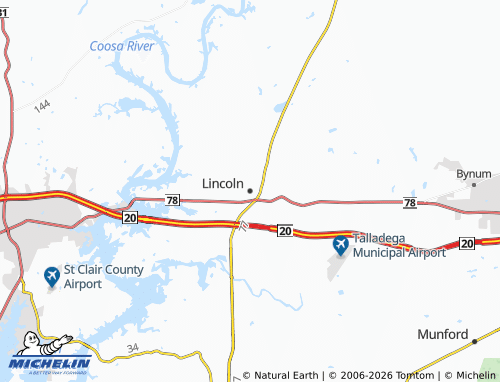 Mapa MICHELIN Lincoln - ViaMichelin