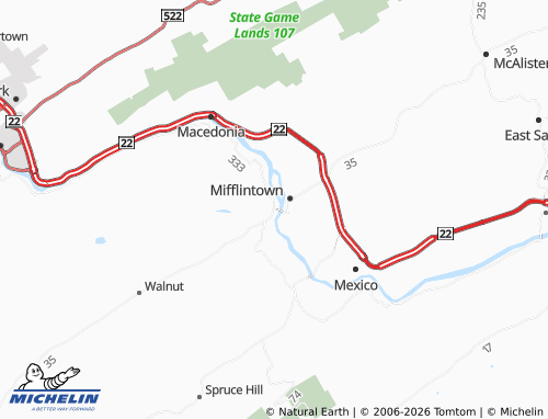 Mappa MICHELIN Mifflin - ViaMichelin