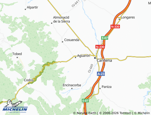 Mappa MICHELIN Aguarón - ViaMichelin