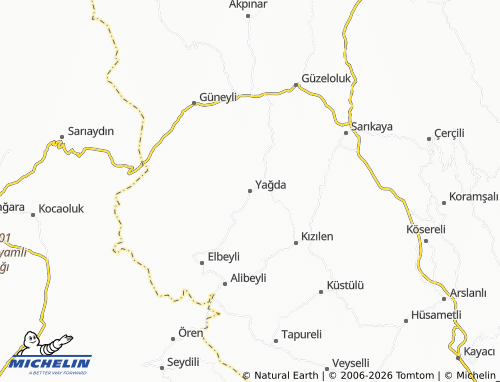 Mappa MICHELIN Yağda - ViaMichelin