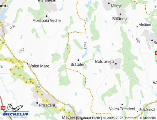 MICHELIN-Landkarte Brătuleni - ViaMichelin