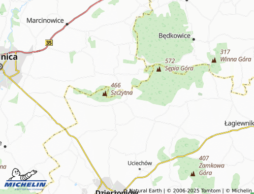 MICHELIN Jędrzejowice map - ViaMichelin