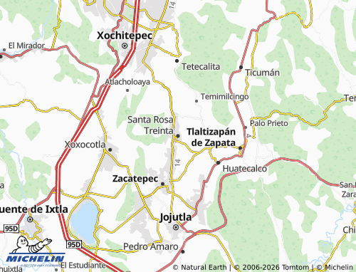 MICHELIN Santa Rosa Treinta map - ViaMichelin