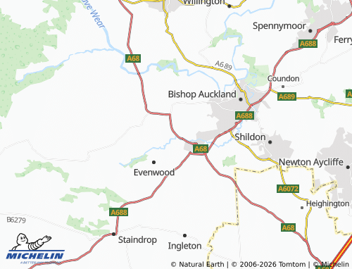 MICHELIN High Etherley map - ViaMichelin