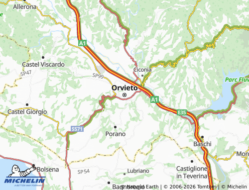 MICHELIN-Landkarte Orvieto - ViaMichelin