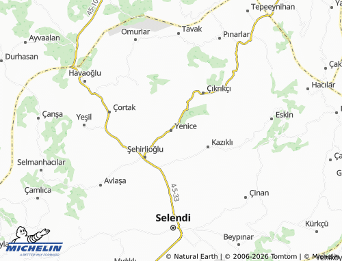 MICHELIN Yenice map - ViaMichelin
