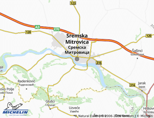 MICHELIN Sremska Mitrovica map - ViaMichelin