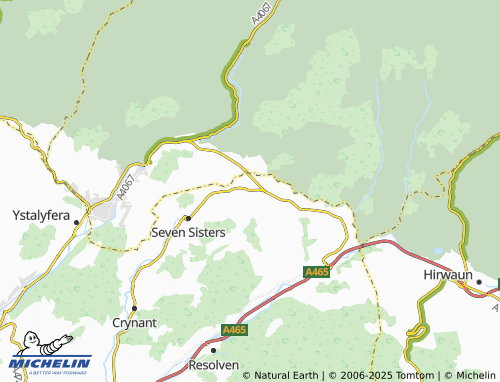 MICHELIN Dyffryn Cellwen map - ViaMichelin