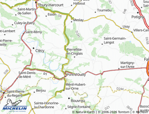 MICHELIN Pierrefitte-en-Cinglais map - ViaMichelin